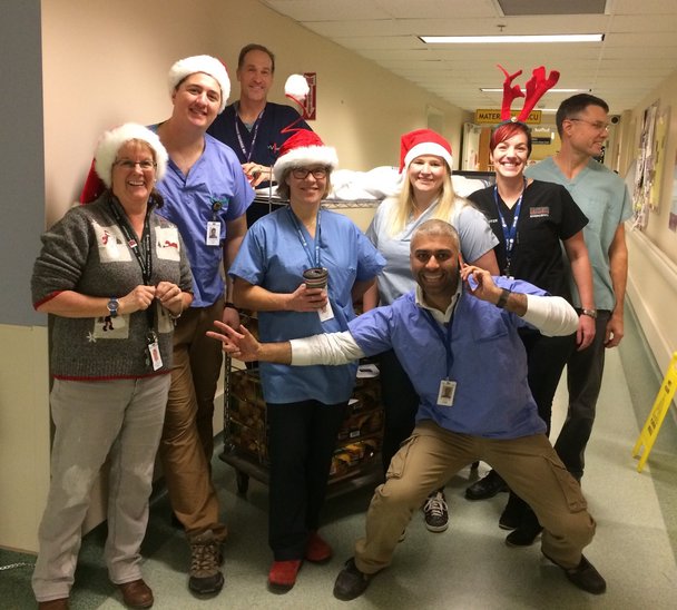 UHNBC staff and doctors bringing christmas cheer